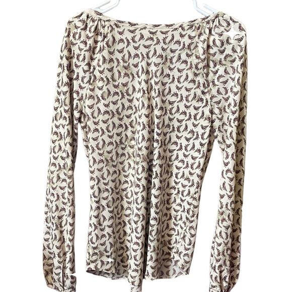 NWT Rachel Rachel Roy size L bow tie V neckline. Puff sleeves tunic - Picture 2 of 8